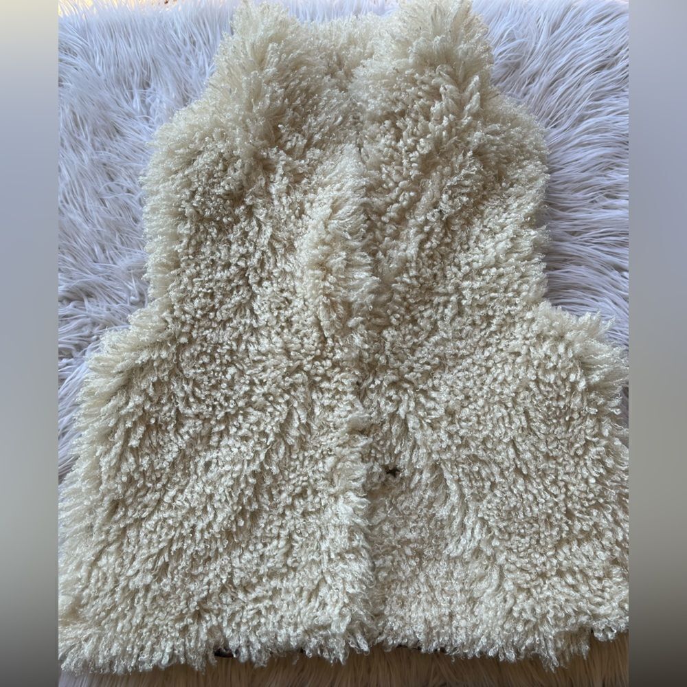 Betsey Johnson Cream Sherpa Teddy Vest